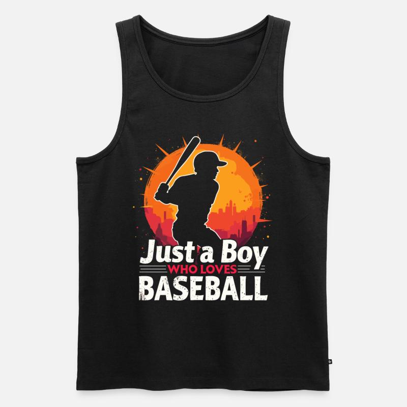 Baseball, Baseballspieler, Junge, Baseballer - Männer Premium Bio Tank Top - Schwarz