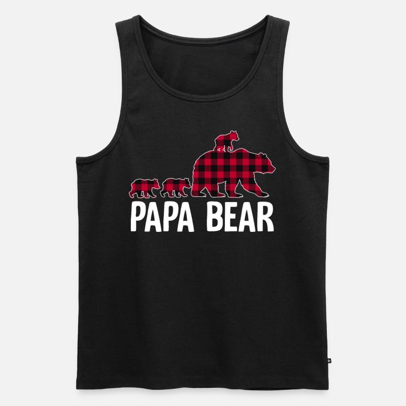 Papa Bear - Männer Premium Bio Tank Top - Schwarz