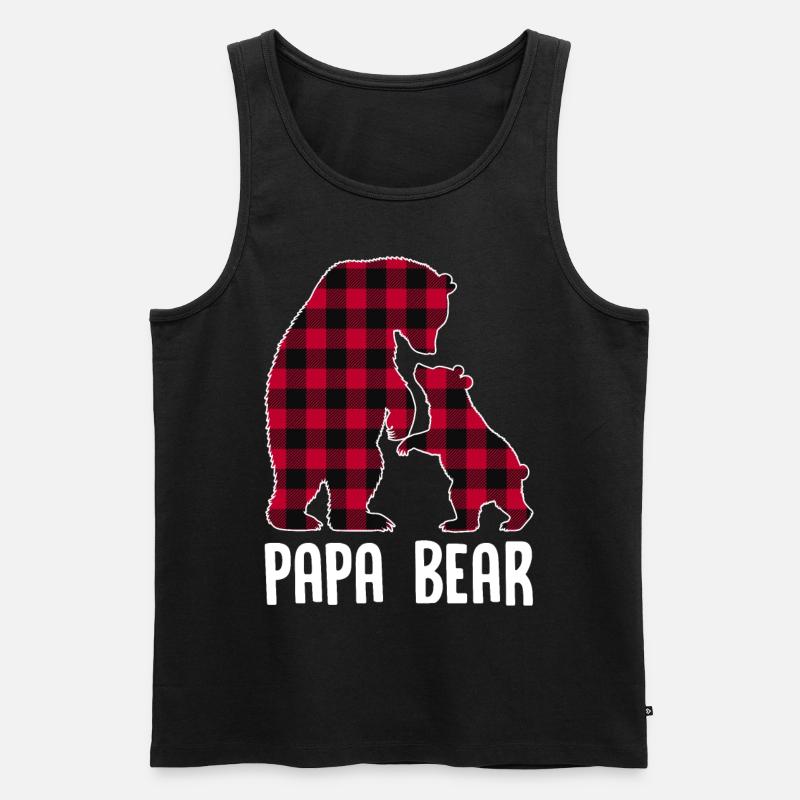 Papa Bear - Männer Premium Bio Tank Top - Schwarz