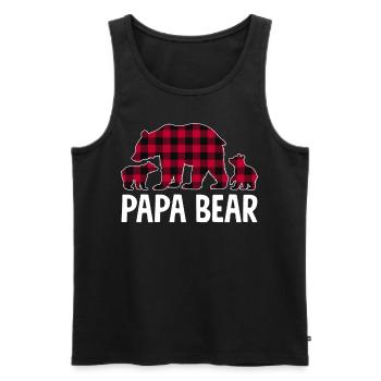 Papa Ours - Débardeur bio Premium Homme - noir - Devant - Michal (187cm)