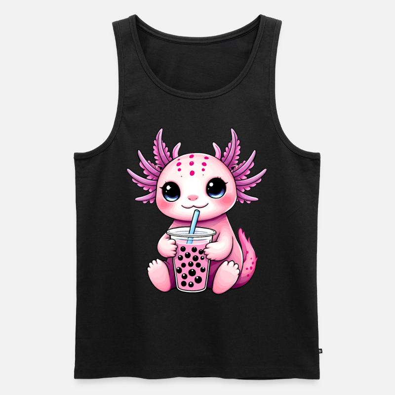 Axolotl Bubble Tea - Männer Premium Bio Tank Top - Schwarz