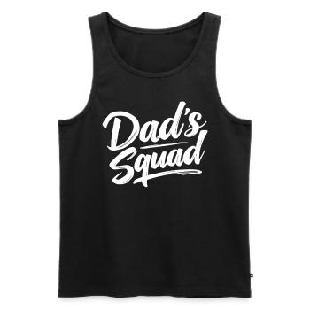L’équipe de papa Papa Papa Papa Papa Anniversaire Papa - Débardeur bio Premium Homme - noir - Devant - AI Model Male 178 light (178cm)