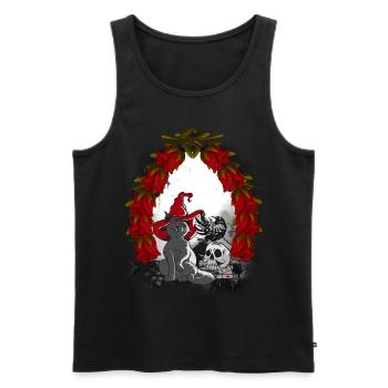 Mystisch Märchen Märchenfigur Weihnachten Katze - Männer Premium Bio Tank Top - Schwarz - Vorne - AI Model Male 178 light (178cm)
