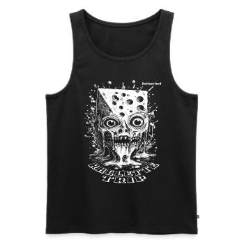 Raclette Horror : Chemise effrayante de monstre de fromage - Débardeur bio Premium Homme - noir - Devant - AI Model Male 178 light (178cm)