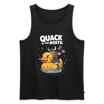 Wikinger-Krieger reitet Gummiente für Männer - Männer Premium Bio Tank Top - Schwarz - Vorne - Michal (187cm)