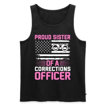Agent correctionnel de la prison Proud Sister St - Débardeur bio Premium Homme - noir - Devant - AI Model Male 178 light (178cm)