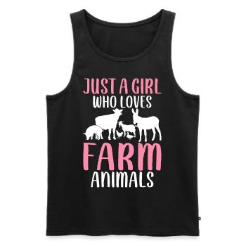 Cow Cattle Heifer Just a Girl Taking Farm Animals Li - Men's Premium Organic Tank Top - black - Front - Michal (187cm)