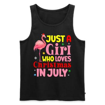 Flamingo Weihnachten im Juli Mädchen, das Weihnach - Männer Premium Bio Tank Top - Schwarz - Vorne - AI Model Male 178 light (178cm)