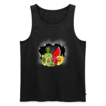Exotic Fruit Fruit Fruit Vegetarian - Men's Premium Organic Tank Top - black - Front - AI Model Male 178 light (178cm)