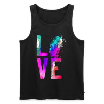 Otter Watercolor Love - Men's Premium Organic Tank Top - black - Front - Michal (187cm)