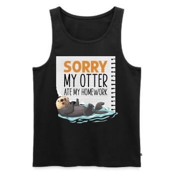 Otter Sorry An Otter Ate My - Männer Premium Bio Tank Top - Schwarz - Vorne - Michal (187cm)