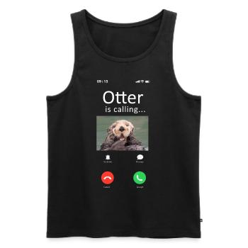 Otter Phone Display Otter Is - Men's Premium Organic Tank Top - black - Front - AI Model Male 178 light (178cm)