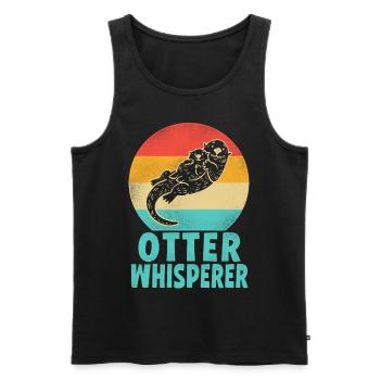 Otter Retro Vintage Otter - Men's Premium Organic Tank Top - black - Front - AI Model Male 178 light (178cm)