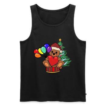 Ours en peluche Père Noël Père Noël Enfants - Débardeur bio Premium Homme - noir - Devant - Michal (187cm)