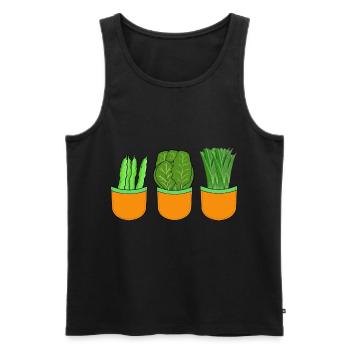 Kitchens Vegetables Vegetarian Cooking Chefs - Men's Premium Organic Tank Top - black - Front - Michal (187cm)