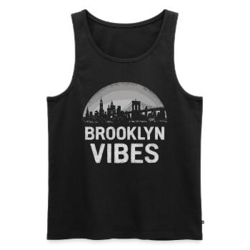 Brooklyn Vibes Bridge New York City New York - Men's Premium Organic Tank Top - black - Front - Michal (187cm)