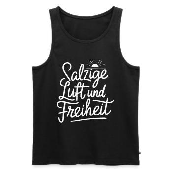 Salzige Luft und Freiheit für einen Meer Urlauber - Männer Premium Bio Tank Top - Schwarz - Vorne - Michal (187cm)