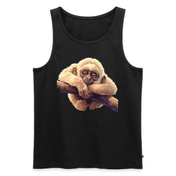 Gibbons Gibbon - Männer Premium Bio Tank Top - Schwarz - Vorne - AI Model Male 178 light (178cm)