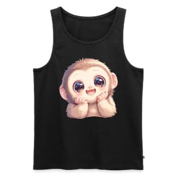 Gibbons Gibbon - Männer Premium Bio Tank Top - Schwarz - Vorne - AI Model Male 178 light (178cm)