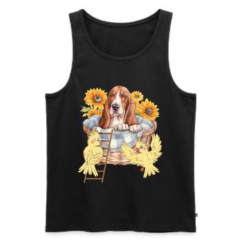 Haustiere Hund Hunde Vogel Vögel Freunde Kinder - Männer Premium Bio Tank Top - Schwarz - Vorne - Michal (187cm)