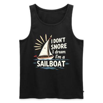 I Don't Snore I Dream In A Sailboat Sailing - Men's Premium Organic Tank Top - black - Front - Michal (187cm)