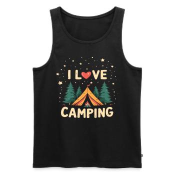 I Love Camping Camping Camper Camping Outdoor - Männer Premium Bio Tank Top - Schwarz - Vorne - Michal (187cm)