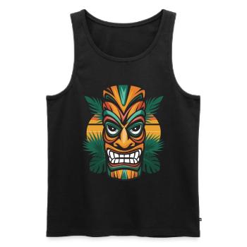 Tiki Kultur Maori Maske für einen Tkik Fans - Männer Premium Bio Tank Top - Schwarz - Vorne - AI Model Male 178 light (178cm)