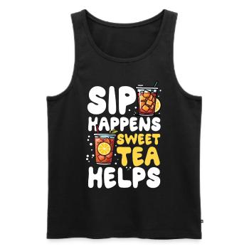 Sweet Dreams Are Made Of Teas für einen Bubble - Männer Premium Bio Tank Top - Schwarz - Vorne - AI Model Male 178 light (178cm)