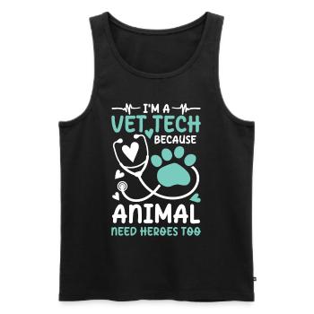 I'm a Vet Tech Because Animals Need Heroes Too - Männer Premium Bio Tank Top - Schwarz - Vorne - AI Model Male 178 light (178cm)