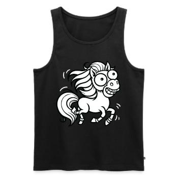 Crazy Horse Chevaux Poney Drôle Drôle - Débardeur bio Premium Homme - noir - Devant - AI Model Male 178 light (178cm)