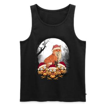 Weihnachtsmann Fuchs Hühner Huhn Nikolaus - Männer Premium Bio Tank Top - Schwarz - Vorne - AI Model Male 178 light (178cm)