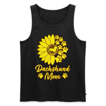 Teckel Maman Chien Maman Chien Amoureux Tournesol - Débardeur bio Premium Homme - noir - Devant - Michal (187cm)