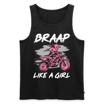 Drôle Dirt Bike Fille Motard Offroad Moto Soutien-gorge - Débardeur bio Premium Homme - noir - Devant - Michal (187cm)