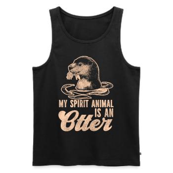 Otter My Spirit Animal Is An Otter - Men's Premium Organic Tank Top - black - Front - Michal (187cm)