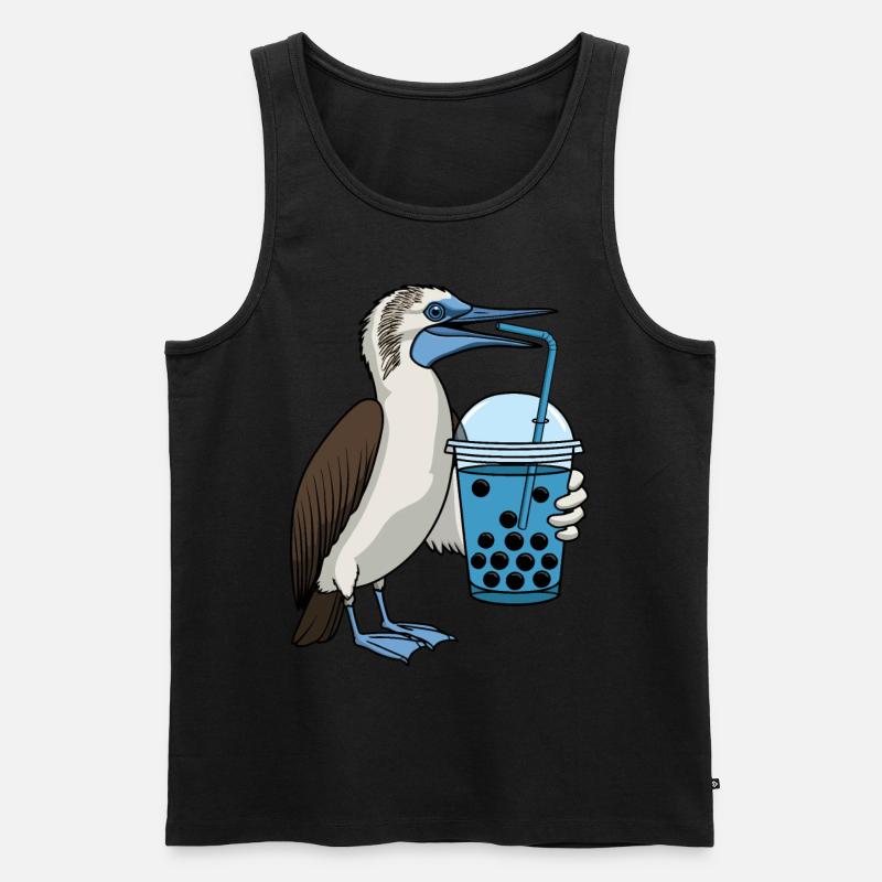 Blaufußtölpel Bubble Tea - Männer Premium Bio Tank Top - Schwarz