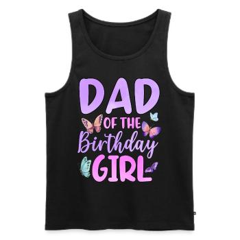 Papa de la fille d’anniversaire - Débardeur bio Premium Homme - noir - Devant - Michal (187cm)