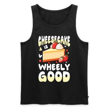Cheesecake Wheely Good für einen Dessert Fan - Männer Premium Bio Tank Top - Schwarz - Vorne - Michal (187cm)
