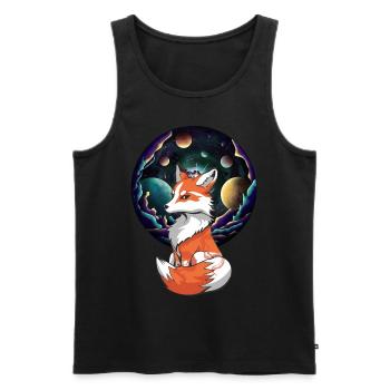 Mystic Fox Foxes Vixen Planet All - Men's Premium Organic Tank Top - black - Front - AI Model Male 178 light (178cm)