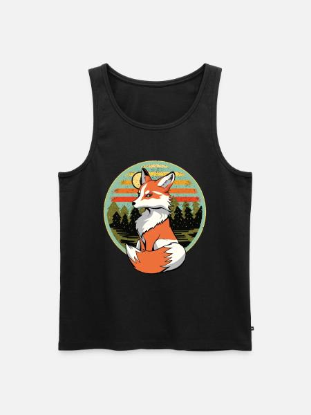 Retro Fox Foxes Vintage 80s 90s Vixen - Men's Premium Organic Tank Top - black