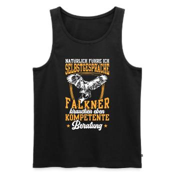 Falkner führt Selbstgespräche Beizjagd Falknerei - Männer Premium Bio Tank Top - Schwarz - Vorne - AI Model Male 178 light (178cm)