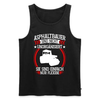 Asphalt builder is not disorganized Road construction - Men's Premium Organic Tank Top - black - Front - AI Model Male 178 light (178cm)