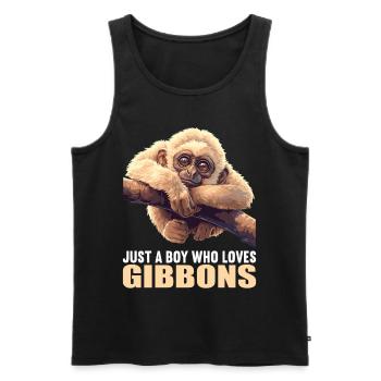 Gibbons Gibbon - Männer Premium Bio Tank Top - Schwarz - Vorne - AI Model Male 178 light (178cm)