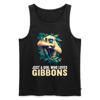 Gibbons Gibbon - Männer Premium Bio Tank Top - Schwarz - Vorne - AI Model Male 178 light (178cm)