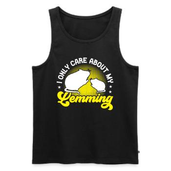 Lemming Vole Likes only lemming - Men's Premium Organic Tank Top - black - Front - Michal (187cm)