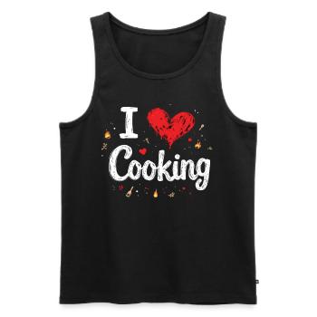 I Love Cooking Cooking Cooking Kitchen Cooking Cook - Men's Premium Organic Tank Top - black - Front - Michal (187cm)