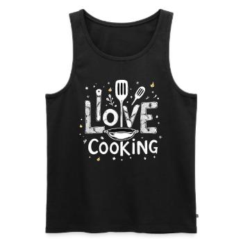 I Love Cooking Cooking Cooking Kitchen Cooking Cook - Men's Premium Organic Tank Top - black - Front - Michal (187cm)