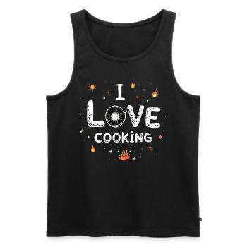 I Love Cooking Cooking Cooking Kitchen Cooking Cook - Men's Premium Organic Tank Top - black - Front - Michal (187cm)