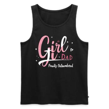 fille papa fièrement surpassé en nombre fille papa père papa - Débardeur bio Premium Homme - noir - Devant - Michal (187cm)