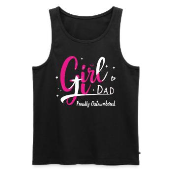 fille papa fièrement surpassé en nombre fille papa père papa - Débardeur bio Premium Homme - noir - Devant - Michal (187cm)