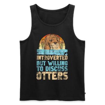 Otter Introverted But Willing To - Men's Premium Organic Tank Top - black - Front - AI Model Male 178 light (178cm)